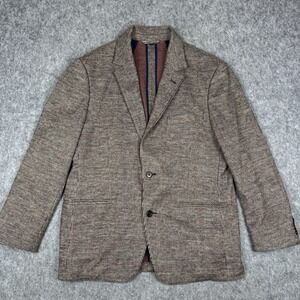 Bonobos Men Blazer Slim Fit Check Brown Wool Blend Sport Coat 42S Unlined